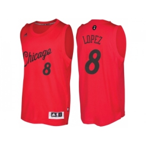 Men's Chicago Bulls #8 Robin Lopez Red 2016 Christmas Day NBA Swingman Jersey
