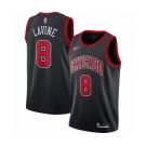 Men's Chicago Bulls #8 Zach LaVine Authentic Black Finished Basketball Jersey - Statement Edition