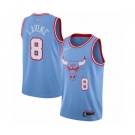 Men's Chicago Bulls #8 Zach LaVine Authentic Blue Basketball Jersey - 2019-20 City Edition