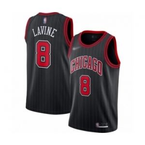 Men's Chicago Bulls #8 Zach LaVine Swingman Black Finished Basketball Jersey - Statement Edition