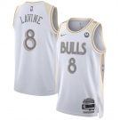 Men's Chicago Bulls #8 Zach LaVine White 2024-25 City Edition Stitched Basketball Jersey