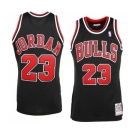 Men's Mitchell and Ness Chicago Bulls #23 Michael Jordan Authentic Black Throwback NBA Jersey