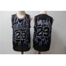 Men's Mitchell and Ness Chicago Bulls #23 Michael Jordan  Black Lightning  Throwback Basketball Jersey