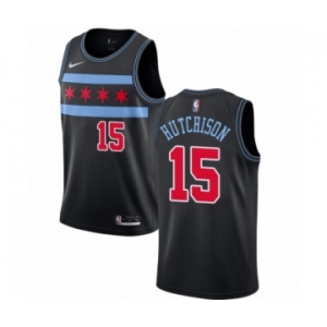 Men's Nike Chicago Bulls #15 Chandler Hutchison Authentic Black NBA Jersey - City Edition