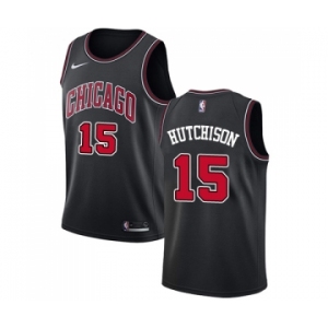 Men's Nike Chicago Bulls #15 Chandler Hutchison Authentic Black NBA Jersey Statement Edition