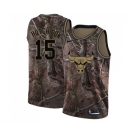 Men's Nike Chicago Bulls #15 Chandler Hutchison Swingman Camo Realtree Collection NBA Jersey