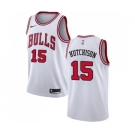 Men's Nike Chicago Bulls #15 Chandler Hutchison Swingman White NBA Jersey - Association Edition