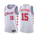 Men's Nike Chicago Bulls #15 Chandler Hutchison Swingman White NBA Jersey - City Edition