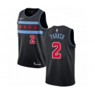 Men's Nike Chicago Bulls #2 Jabari Parker Authentic Black NBA Jersey - City Edition