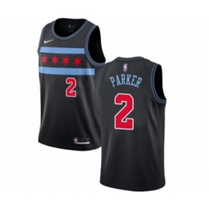 Men's Nike Chicago Bulls #2 Jabari Parker Swingman Black NBA Jersey - City Edition