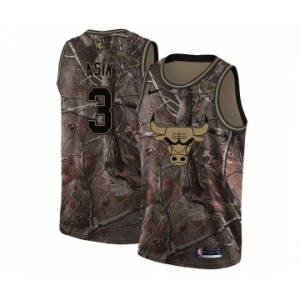 Men's Nike Chicago Bulls #3 Omer Asik Swingman Camo Realtree Collection NBA Jersey
