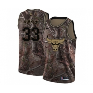 Men's Nike Chicago Bulls #33 Scottie Pippen Swingman Camo Realtree Collection NBA Jersey