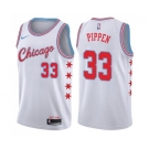 Men's Nike Chicago Bulls #33 Scottie Pippen Swingman White NBA Jersey - City Edition