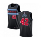 Men's Nike Chicago Bulls #42 Robin Lopez Authentic Black NBA Jersey - City Edition