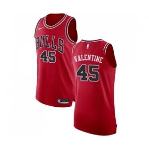 Men's Nike Chicago Bulls #45 Denzel Valentine Authentic Red Road NBA Jersey - Icon Edition