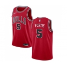 Men's Nike Chicago Bulls #5 Bobby Portis Swingman Red Road NBA Jersey - Icon Edition