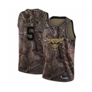 Men's Nike Chicago Bulls #5 John Paxson Swingman Camo Realtree Collection NBA Jersey