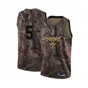 Men's Nike Chicago Bulls #5 John Paxson Swingman Camo Realtree Collection NBA Jersey