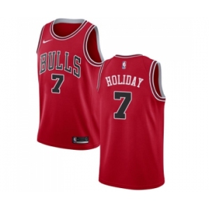 Men's Nike Chicago Bulls #7 Justin Holiday Swingman Red Road NBA Jersey - Icon Edition