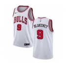 Men's Nike Chicago Bulls #9 Antonio Blakeney Authentic White NBA Jersey - Association Edition