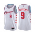 Men's Nike Chicago Bulls #9 Antonio Blakeney Authentic White NBA Jersey - City Edition