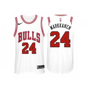 Nike NBA Chicago Bulls #24 Lauri Markkanen Jersey 2017-18 New Season White Jersey