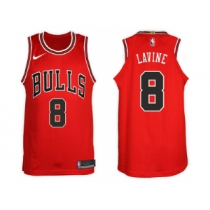 Nike NBA Chicago Bulls #8 Zach Lavine Jersey 2017-18 New Season Red Jersey