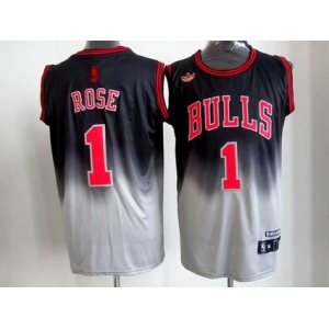 nba chicago bulls #1 rose black-gery