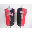 nba chicago bulls #1 rose black-red[strip][revolution 30 swingman]