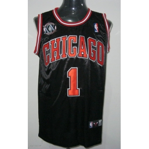 nba chicago bulls #1 rose black[20th patch]