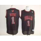 nba chicago bulls #1 rose black[fashion embroidered-1]