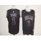 nba chicago bulls #1 rose black(full black)