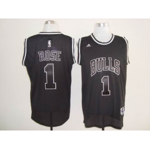 nba chicago bulls #1 rose black(full black)