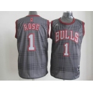 nba chicago bulls #1 rose black/grey[2012]