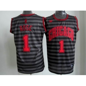 nba chicago bulls #1 rose grey[black strip]