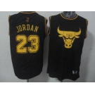 nba chicago bulls #23 jordan black[gold lettering fashion]