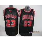 nba chicago bulls #23 jordan black[red number]滑