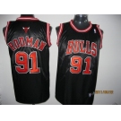 nba chicago bulls #91 rodman black[red number]