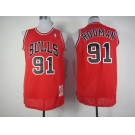 nba chicago bulls #91 rodman m&n red