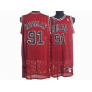 nba chicago bulls #91 rodman red滑