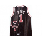 nba jerseys chicago bulls #1 derrick rose black red [strip]