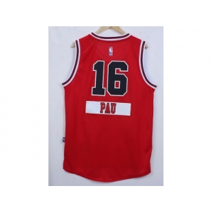 nba jerseys  chicago bulls #16 pau red[2014 christmas edition]