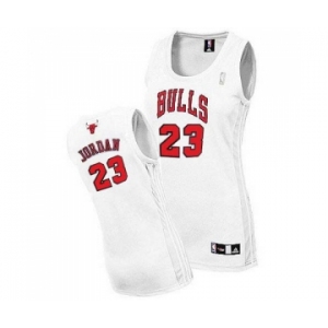 Women's Adidas Chicago Bulls #23 Michael Jordan Authentic White Home NBA Jersey