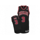 Women's Adidas Chicago Bulls #3 Dwyane Wade Authentic Black Alternate NBA Jersey