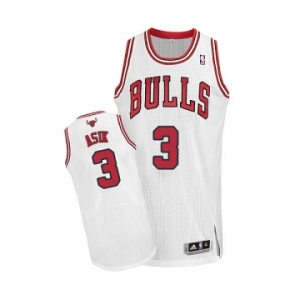 Women's Adidas Chicago Bulls #3 Omer Asik Authentic White Home NBA Jersey