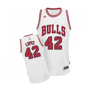 Women's Adidas Chicago Bulls #42 Robin Lopez Swingman White Home NBA Jersey
