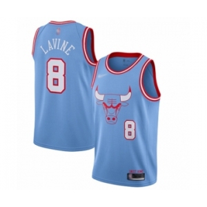Women's Chicago Bulls #8 Zach LaVine Swingman Blue Basketball Jersey - 2019-20 City Edition
