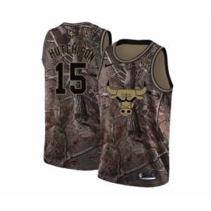 Women's Nike Chicago Bulls #15 Chandler Hutchison Swingman Camo Realtree Collection NBA Jersey
