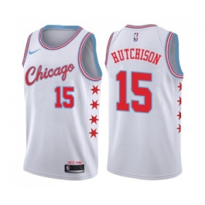 Women's Nike Chicago Bulls #15 Chandler Hutchison Swingman White NBA Jersey - City Edition