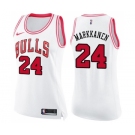 Women's Nike Chicago Bulls #24 Lauri Markkanen Swingman WhitePink Fashion NBA Jersey